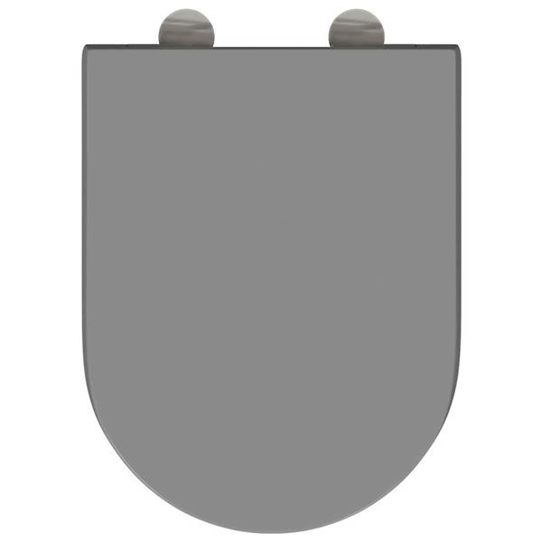 Grote foto vidaxl snelle ontgrendel toiletzitting grijs 46.2 x 36 x 4.3 cm doe het zelf en verbouw sanitair