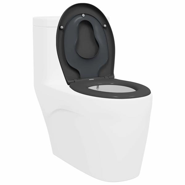 Grote foto vidaxl snelle ontgrendel toiletzitting antraciet 44.5 x 37.3 x 4.3 cm doe het zelf en verbouw sanitair