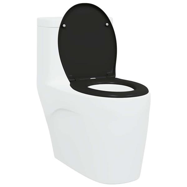 Grote foto vidaxl snelle ontgrendel toiletzitting zwart 44.8 x 37.3 x 4.2 cm doe het zelf en verbouw sanitair