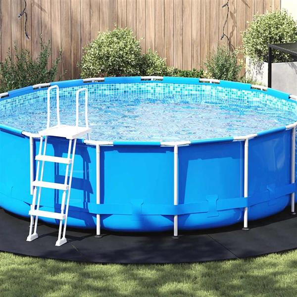 Grote foto vidaxl zwembad grondzeil zwart 500 cm polyester geotextiel tuin en terras zwembaden toebehoren