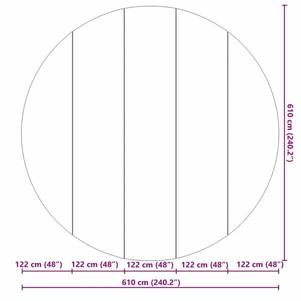 Grote foto vidaxl zwembad grondzeil lichtgrijs 610 cm polyester geotextiel tuin en terras zwembaden toebehoren