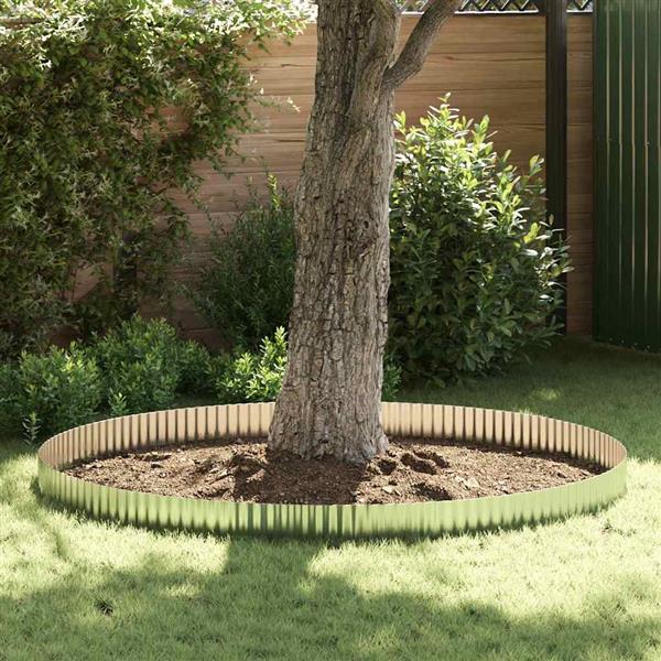 Grote foto vidaxl tuinrand grijs 15 x 0.03 x 1000 cm gegalvaniseerd staal tuin en terras tuindecoratie