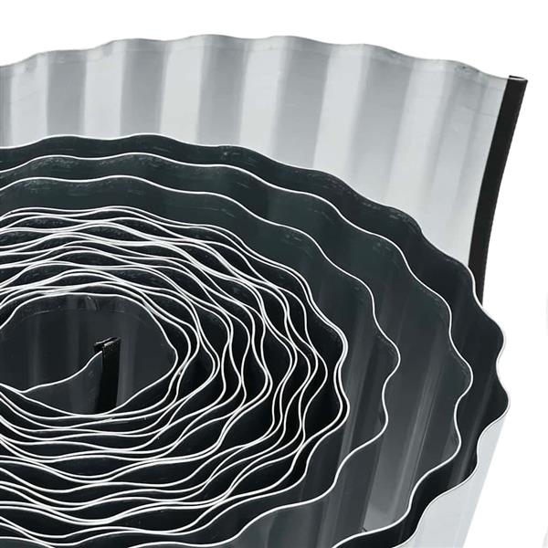 Grote foto vidaxl tuinrand grijs 15 x 0.03 x 1000 cm gegalvaniseerd staal tuin en terras tuindecoratie