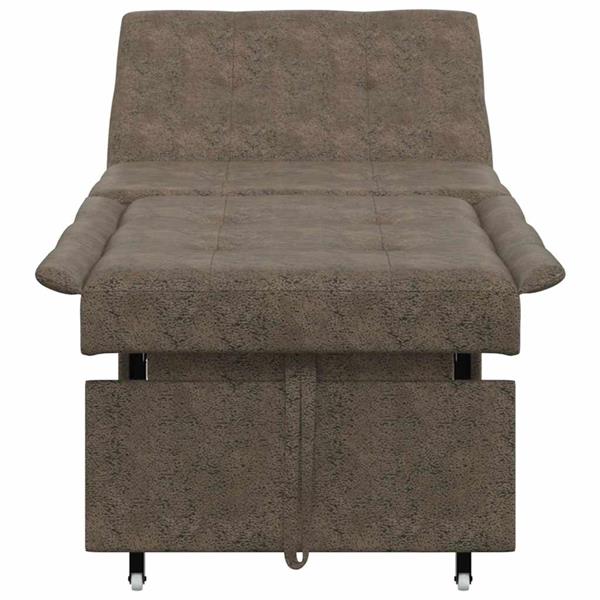 Grote foto vidaxl slaapbank donkergrijs 67 x 194 x 38 cm faux suede leer huis en inrichting bankstellen