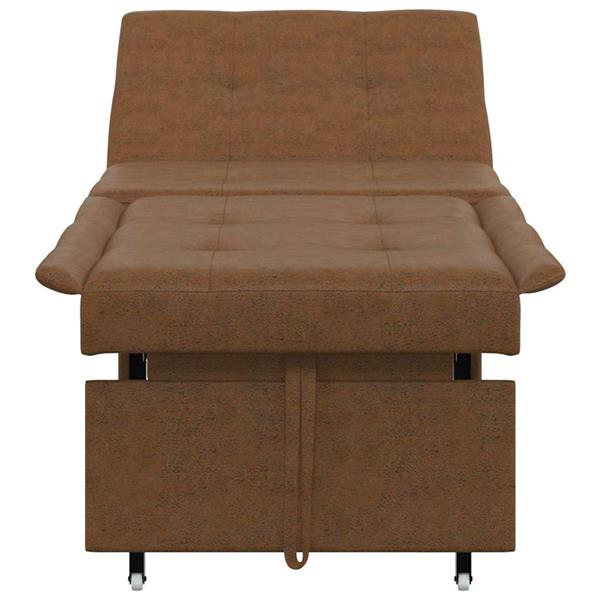 Grote foto vidaxl slaapbank bruin 194 x 67 x 82 cm huahua stof huis en inrichting bankstellen