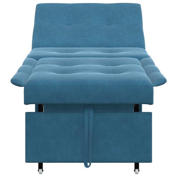 Grote foto vidaxl slaapbank blauw 194 x 67 x 82 cm fluweel huis en inrichting bankstellen