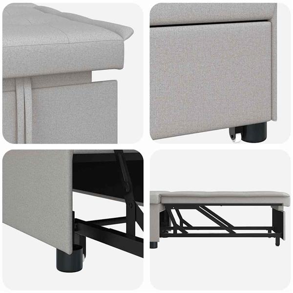 Grote foto vidaxl sofa bed grijs 194 x 67 x 37 cm stof huis en inrichting bankstellen