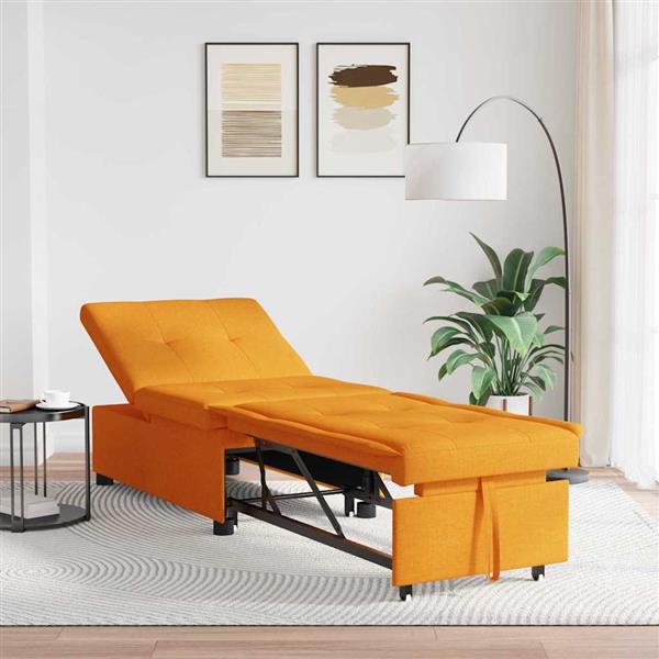 Grote foto vidaxl sofa bed donkergeel 194 x 67 x 37 cm stof huis en inrichting bankstellen