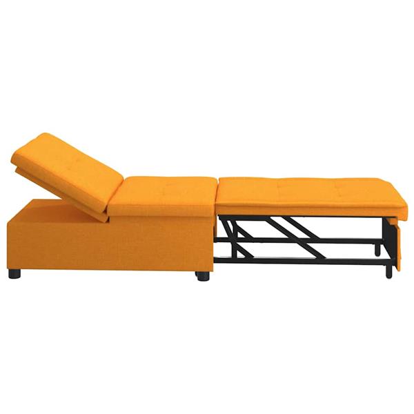 Grote foto vidaxl sofa bed donkergeel 194 x 67 x 37 cm stof huis en inrichting bankstellen