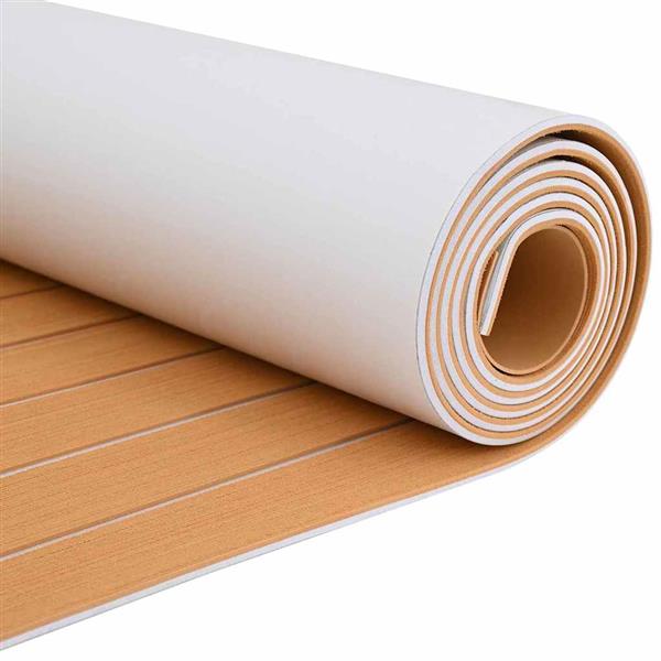 Grote foto vidaxl bootmat bruin met zwarte lijnen 240 x 90 x 0.5 cm eva schuim doe het zelf en verbouw tegels