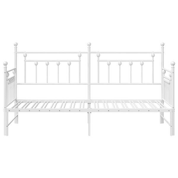 Grote foto vidaxl bedframe voor een daybed met hoofdeinde wit 75 x 190 cm staal antiek en kunst stoelen en banken