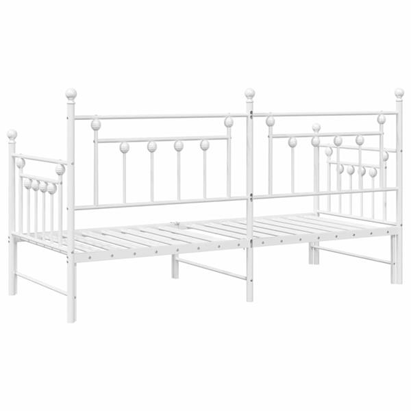 Grote foto vidaxl bedframe voor een daybed met hoofdeinde wit 75 x 190 cm staal antiek en kunst stoelen en banken