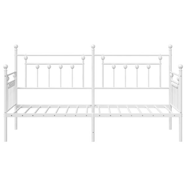 Grote foto vidaxl bedframe voor een daybed met hoofdeinde wit 80 x 200 cm staal antiek en kunst stoelen en banken