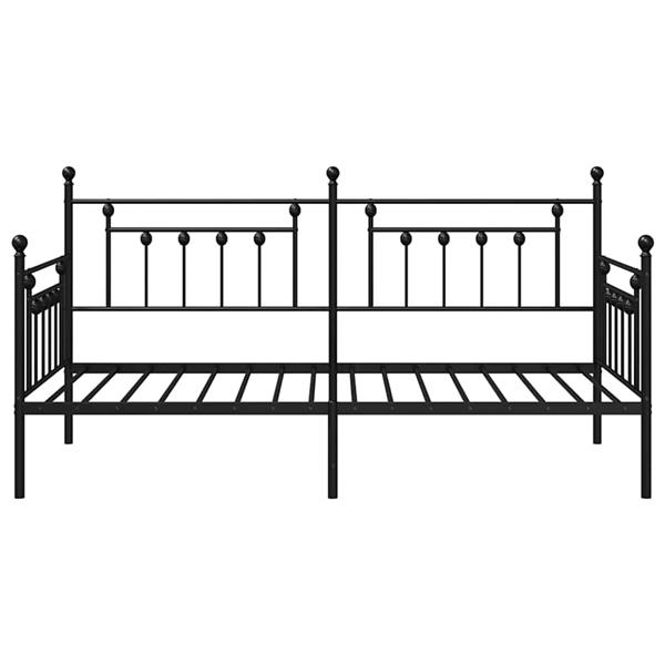 Grote foto vidaxl bedframe voor een daybed met hoofdeinde zwart 90 x 190 cm staal antiek en kunst stoelen en banken