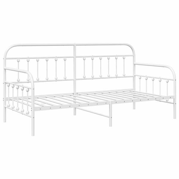 Grote foto vidaxl bedframe voor een daybed met hoofdeinde wit 100 x 190 cm staal antiek en kunst stoelen en banken