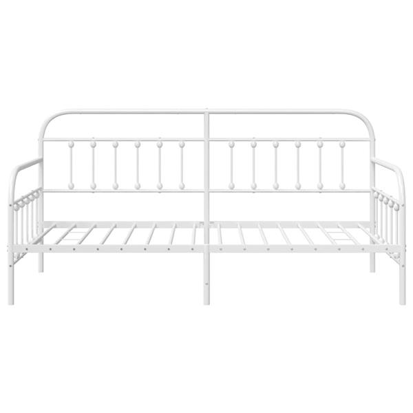 Grote foto vidaxl bedframe voor een daybed met hoofdeinde wit 100 x 190 cm staal antiek en kunst stoelen en banken