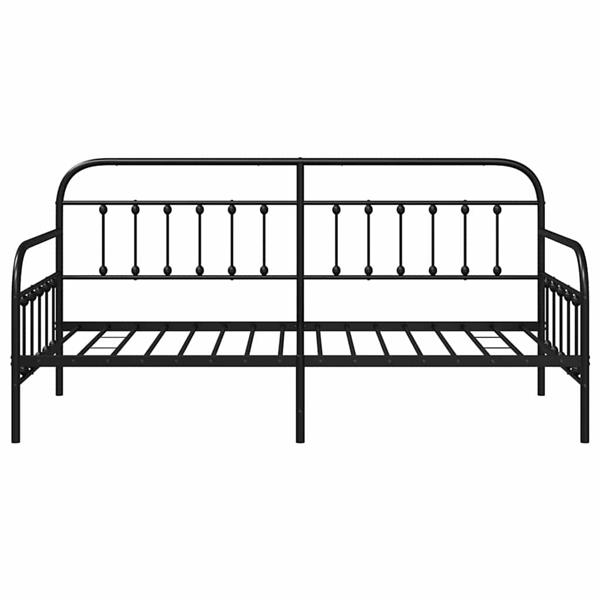 Grote foto vidaxl bedframe voor een daybed zwart 100 x 190 cm staal antiek en kunst stoelen en banken