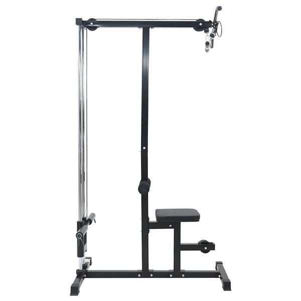 Grote foto vidaxl lat pulldown machine zwart 110 x 70 x 187 cm poedergecoat staal sport en fitness fitness