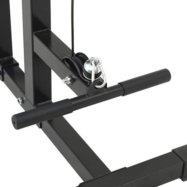 Grote foto vidaxl lat pulldown machine zwart 110 x 70 x 187 cm poedergecoat staal sport en fitness fitness