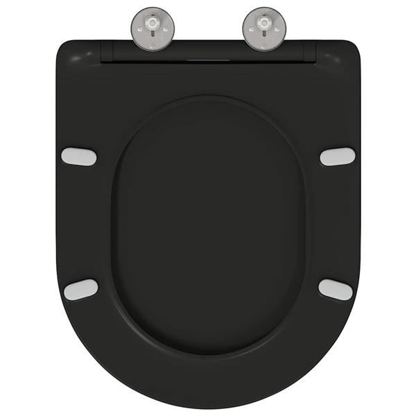 Grote foto vidaxl snelle ontgrendel toiletzitting zwart 44 x 36.4 x 3.4 cm doe het zelf en verbouw sanitair