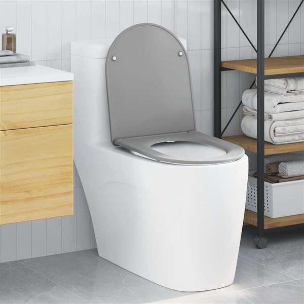 Grote foto vidaxl snelle ontgrendel toiletzitting grijs 44 x 36.4 x 3.4 cm doe het zelf en verbouw sanitair