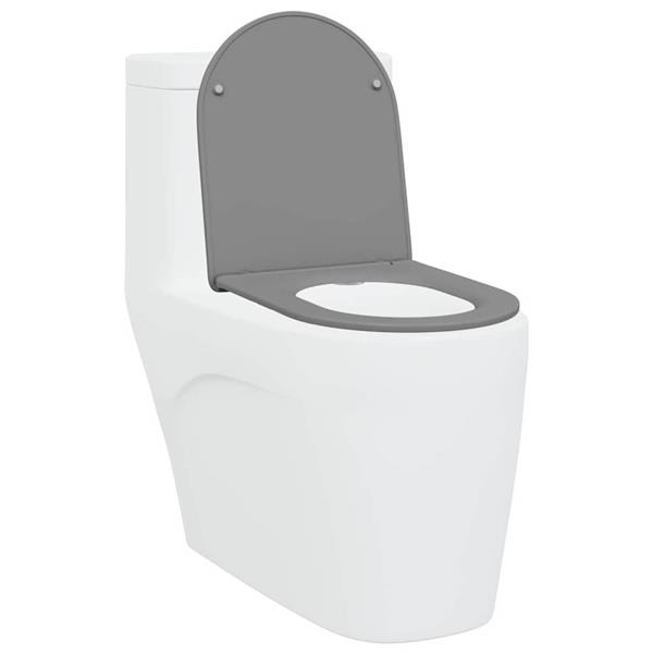 Grote foto vidaxl snelle ontgrendel toiletzitting grijs 44 x 36.4 x 3.4 cm doe het zelf en verbouw sanitair