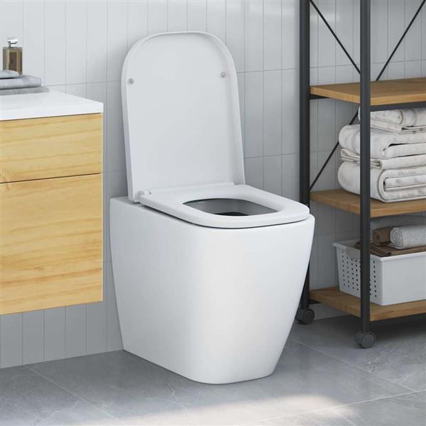 Grote foto vidaxl snelle ontgrendel toiletzitting wit 44.5 x 35 x 3.6 cm doe het zelf en verbouw sanitair