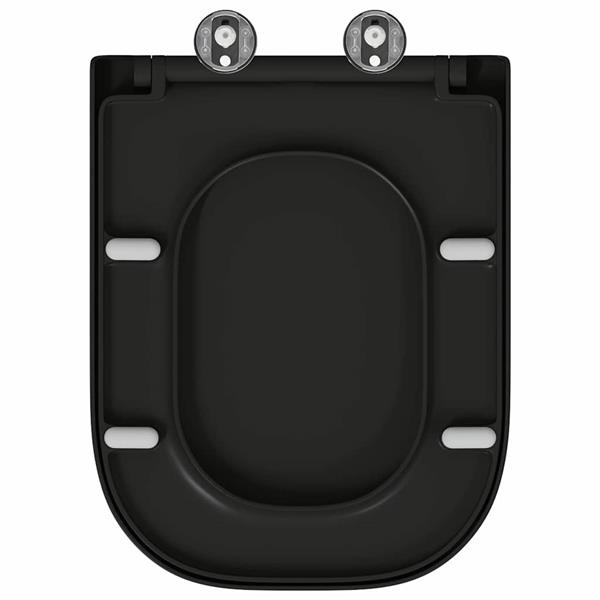 Grote foto vidaxl snelle ontgrendel toiletzitting zwart 44.5 x 35 x 3.6 cm doe het zelf en verbouw sanitair