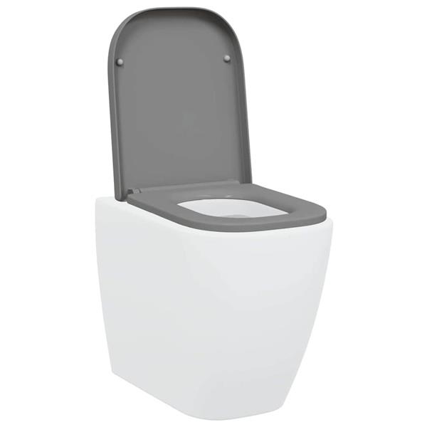 Grote foto vidaxl snelle ontgrendel toiletzitting grijs 44.5 x 35 x 3.6 cm doe het zelf en verbouw sanitair