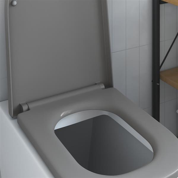 Grote foto vidaxl snelle ontgrendel toiletzitting grijs 44.5 x 35 x 3.6 cm doe het zelf en verbouw sanitair