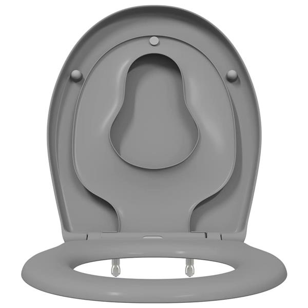 Grote foto vidaxl snelle ontgrendel toiletzitting grijs 44.5 x 37.3 x 4.3 cm doe het zelf en verbouw sanitair