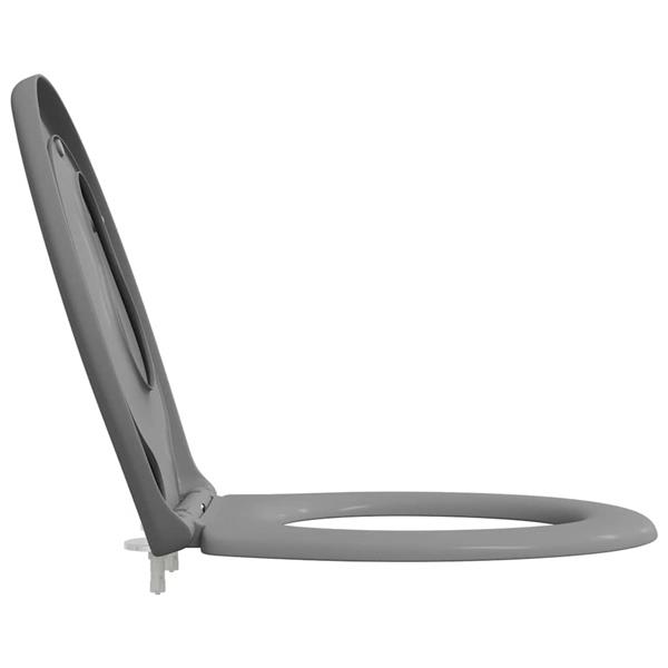 Grote foto vidaxl snelle ontgrendel toiletzitting grijs 44.5 x 37.3 x 4.3 cm doe het zelf en verbouw sanitair