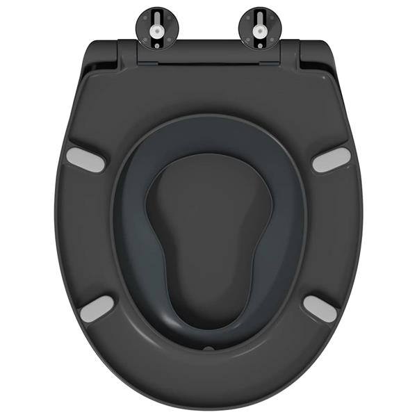 Grote foto vidaxl snelle ontgrendel toiletzitting antraciet 44.5 x 37.3 x 4.3 cm doe het zelf en verbouw sanitair