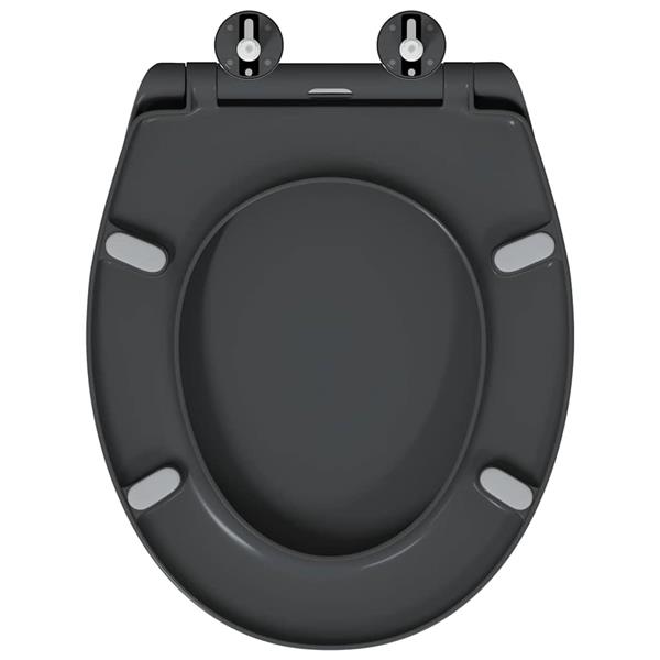 Grote foto vidaxl snelle ontgrendel toiletzitting antraciet 44.8 x 37.3 x 4.2 cm doe het zelf en verbouw sanitair