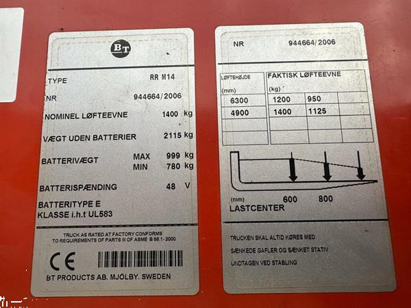 Grote foto vs 22457 reachtruck bt rrm14 freelift 6300mm sideshift doe het zelf en verbouw hefwerktuigen