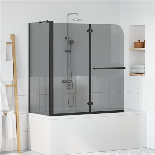Grote foto vidaxl bi vouw douche omheining donker transparant 120 x 67 x 129 cm doe het zelf en verbouw sanitair
