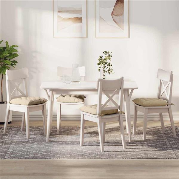 Grote foto vidaxl zitkussens 4 pcs cr me 40 x 40 x 6 cm microfibre huis en inrichting woningdecoratie