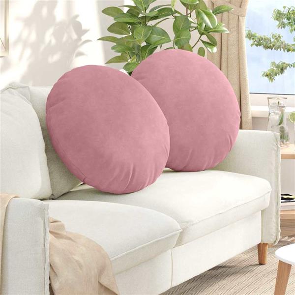 Grote foto vidaxl zitkussens 2 pcs roze 80 x 29 cm fluweel huis en inrichting woningdecoratie