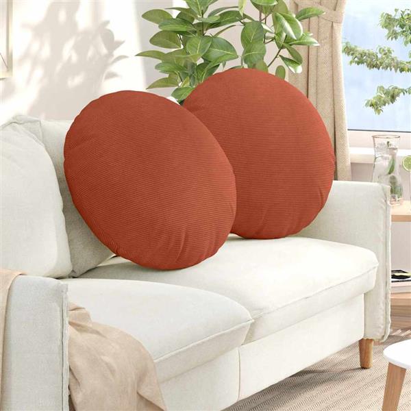 Grote foto vidaxl zitkussens 2 pcs rood oranje 60 cm katoen stof huis en inrichting woningdecoratie