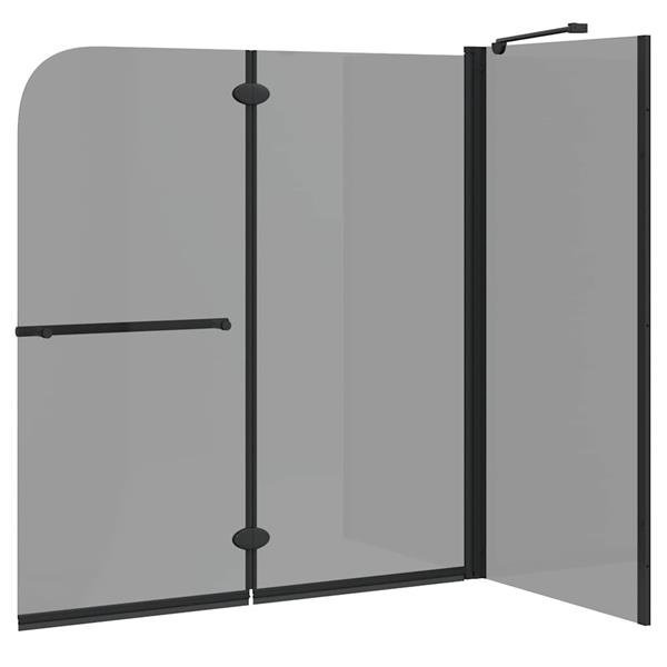 Grote foto vidaxl bi vouw douche omheining donker transparant 120 x 67 x 129 cm doe het zelf en verbouw sanitair
