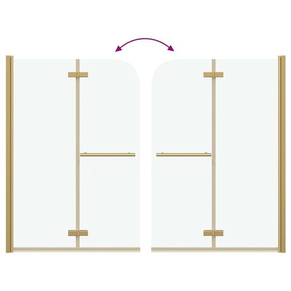 Grote foto vidaxl douche omhulsel goud 95 x 140 cm esg glas en aluminium doe het zelf en verbouw sanitair