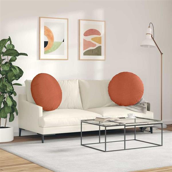 Grote foto vidaxl zitkussens 2 pcs rood oranje 80 cm katoen stof huis en inrichting woningdecoratie