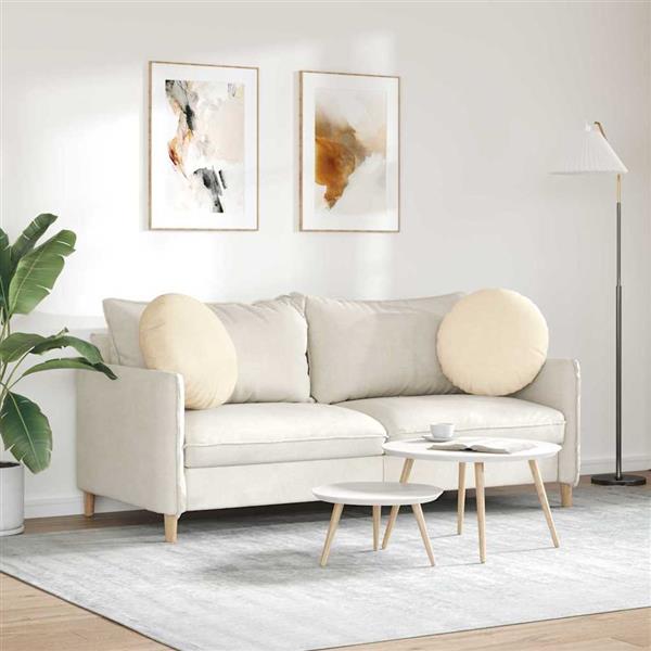 Grote foto vidaxl zitkussens 2 pcs cr me 50 cm katoen stof huis en inrichting woningdecoratie