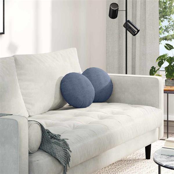 Grote foto vidaxl zitkussens 2 pcs blauw 30 cm katoen stof huis en inrichting woningdecoratie