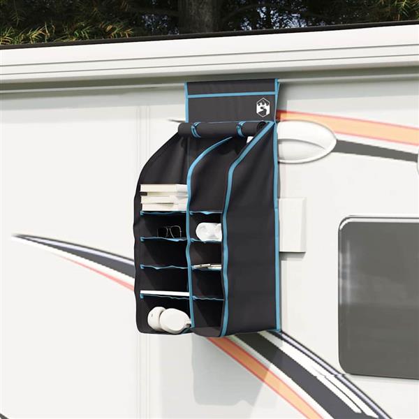 Grote foto vidaxl hangende tent organizer 10 vakken zwart 40 5 x 25 x 80 cm caravans en kamperen tenten