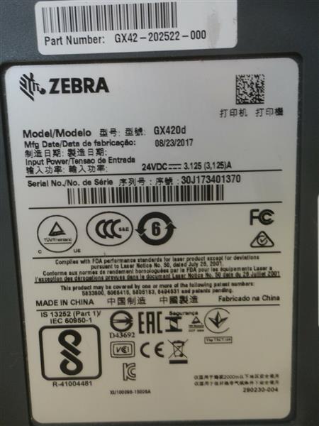 Grote foto zebra gx420d barcode label printer usb cutter gx42 202522 000 computers en software printers