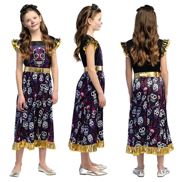 Grote foto dia de los muertos jurk meisje ruffel mouwen verzamelen overige verzamelingen