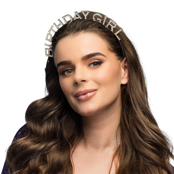 Grote foto birthday girl haarband zilver verzamelen overige verzamelingen