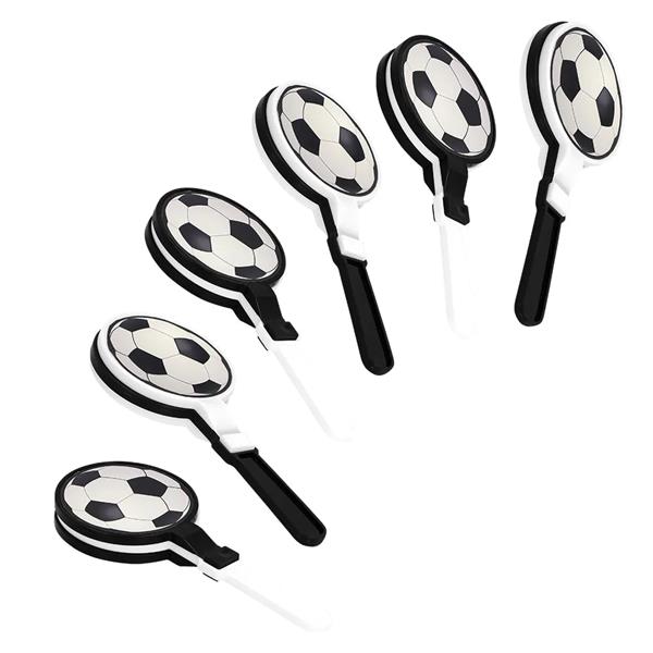 Grote foto voetbal uitdeelcadeautjes handklappers 6st verzamelen overige verzamelingen