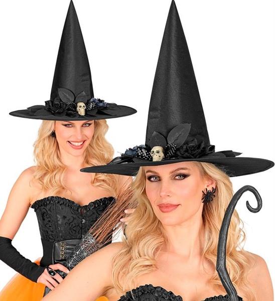 Grote foto zwarte heksenhoed met schedel verzamelen overige verzamelingen